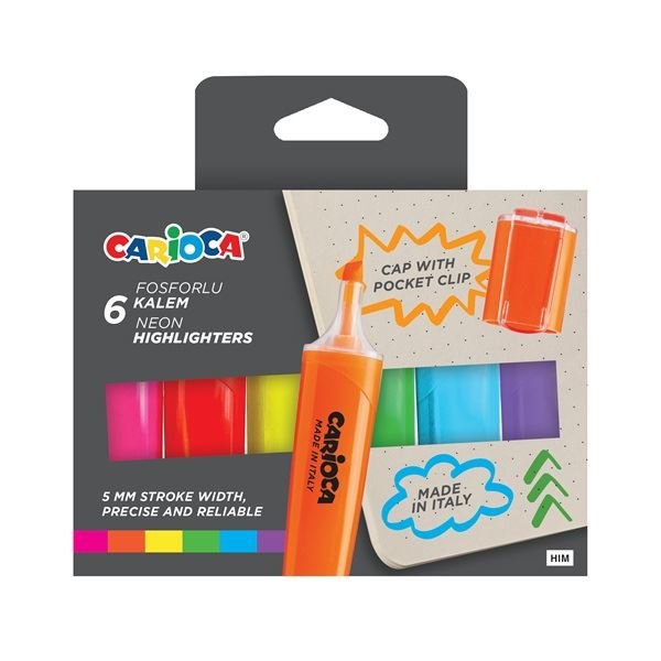 Carioca Neon Fosforlu Kalem 6lı