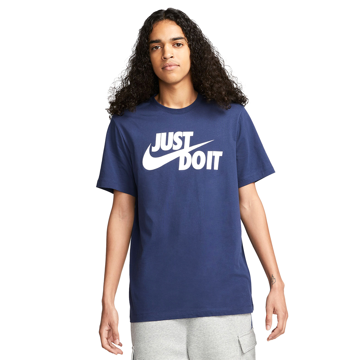 Just Do It Erkek Mavi Günlük Stil T-Shirt AR5006-410