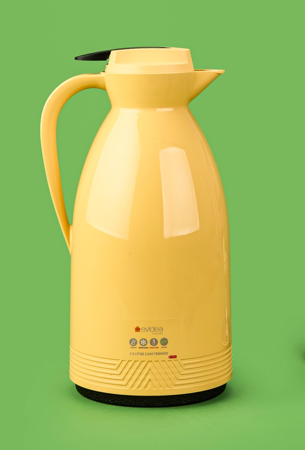 Evidea Kitchen Cam Termos - Sarı - 1,5 lt