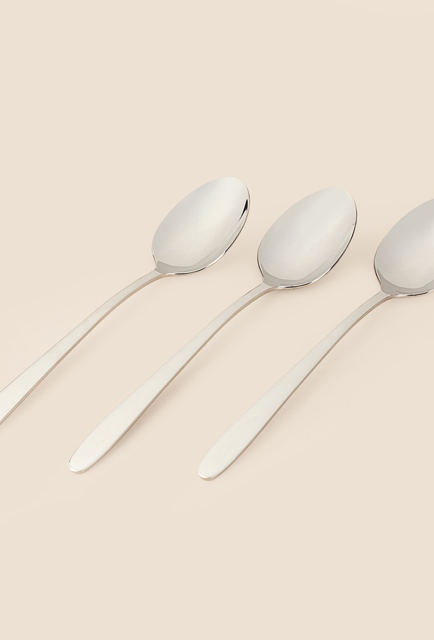 Arsel Damla 3'lü Yemek Kaşığı - Platin - 20 cm
