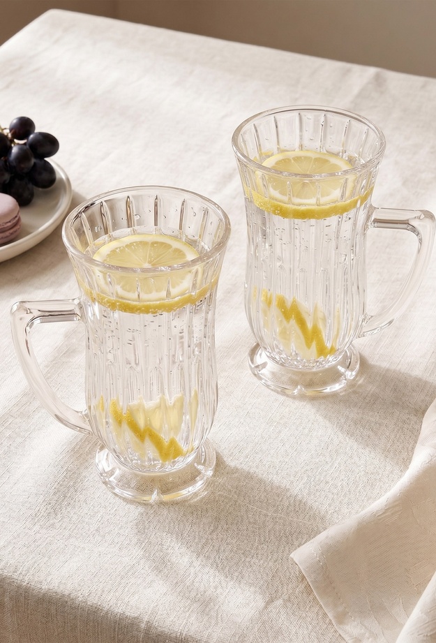 Paşabahçe Glamour 2'li Kulplu Çay Bardağı - Şeffaf - 155 ml