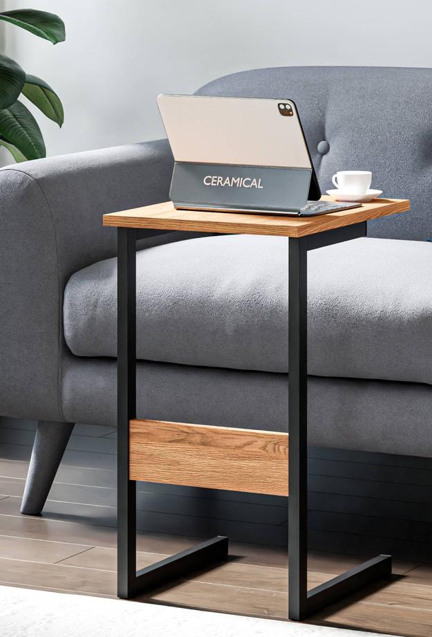 Ceramical C Sehpa - Ebru / Siyah - 67 cm
